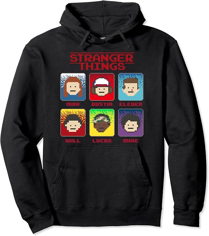 Comment Regarder Stranger Things Sans Netflix Gratuit Netflix Stranger Things Group Shot 8-Bit Box Up Sweat à Capuche: Amazon